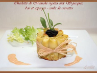 Recette charlotte de maniche rigata aux st-jacques, bar et asperges