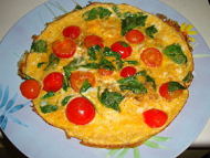 Recette omelette à la tomate et à la roquette
