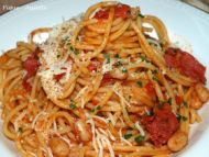 Recette spaghettis au salami et haricots blancs 