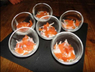 Recette verrine fraicheur de crabe, crevette et saumon