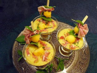 Recette soupe glacée de melon au jambon cru