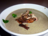 Recette soupe de champignons et tartines aubergine/chèvre