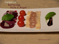 Recette carpaccio de betterave à l’huile d’argan