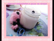 Recette yaourt barbapapa sur gelée de mures