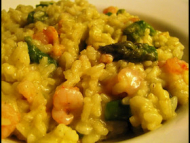 Recette risotto aux crevettes et asperges vertes