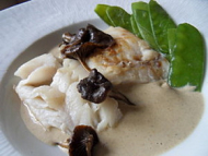 Recette filet de lieu à la crème de chanterelles