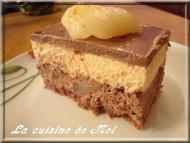 Recette entremet chocolat, poire et caramel