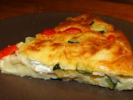 Recette clafoutis poivrons, courgette et chèvre