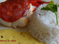 Recette pavé de lieu jaune de ligne en écaille de chorizo sauce safranée
