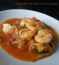 Recette crevettes et légumes en sauce