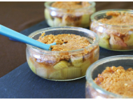 Recette rhubarbe fondante et crumble aux spéculos