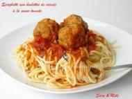 Recette spaghetti aux boulettes de viande à la sauce tomate