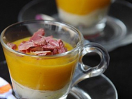 Recette velouté chaud de potiron et gésiers sur foie gras