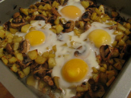 Recette pommes de terre rôties aux oeufs