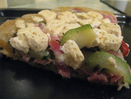 Recette tatin de courgette à la féta et au bacon