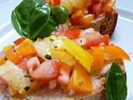 Recette bruschetta trois tomates et basilic