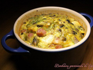 Recette petits clafoutis chèvre, jambon et curry