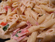 Recette penne créme de tomates et de jambon