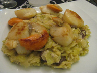 Recette st jacques sur lit de poireaux et morilles