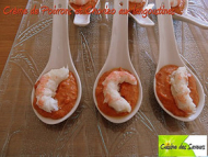 Recette crème de poivrons et chorizo aux langoustines