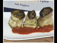 Recette roulés d’aubergines au pesto, tomates séchées et gorgonzola