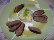 Recette magret de canard sauce au miel et riz au légumes