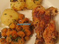 Recette pilons de poulets panés avec ses légumes
