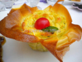 petits nids de pommes de terre en feuilles de brick