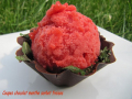 sorbet fraise, corolle chocolat menthe