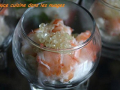 entrée froide : verrine crevettes, citron caviar et philadelphia