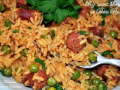 riz aux merguez et petits pois à l’espagnole