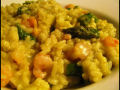 pâtes et riz : risotto aux crevettes et asperges vertes