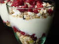verrine fromage blanc-muesli-framboises
