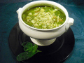 soupe : minestrone de courgettes au basilic