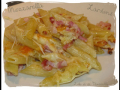 pâtes et riz : gratin fondant de pennes à la mozzarella et aux lardons