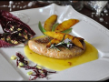 foie gras poêlé au mangue et sauce vin blanc liquoreux