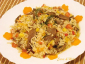 riz pilaf au coeur de porc