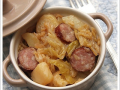 chou braisé aux saucisses de montbéliard
