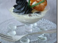 pana cotta aux morilles, gambas et chantilly à l’encre