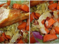 poulet rôti à l’embeurrée de choux vert
