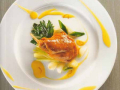 cuisse de lapin rôti au safran, salsifis, oignons et céleris 