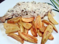 viande : cuisses de poulet au fromage frais et potatoes