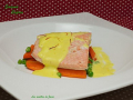 saumon sauce safran et petits légumes