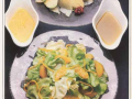 salade de flétan fumé et salade de laitue à l’orange