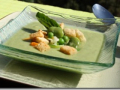 velouté printanier aux légumes verts et croûtons
