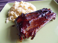 Recette spare ribs : travers de porc à l’américaine, polenta crémeuse