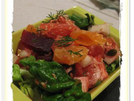 Recette salade gourmande sauce saumonée