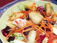 Recette salade de crudités aux nuggets épices tandoori