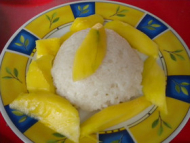 Recette riz au lait de coco et à la mangue