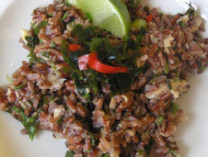 Recette salade de riz rouge aux sardines et aux algues wakame